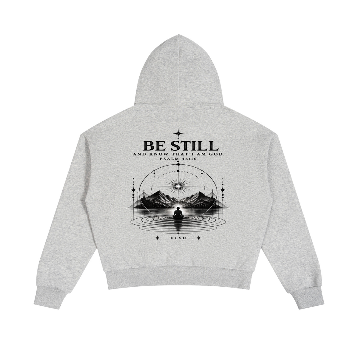Unisex Boxy Fleece Piping Full Zip Hoodie PSALM 46:10