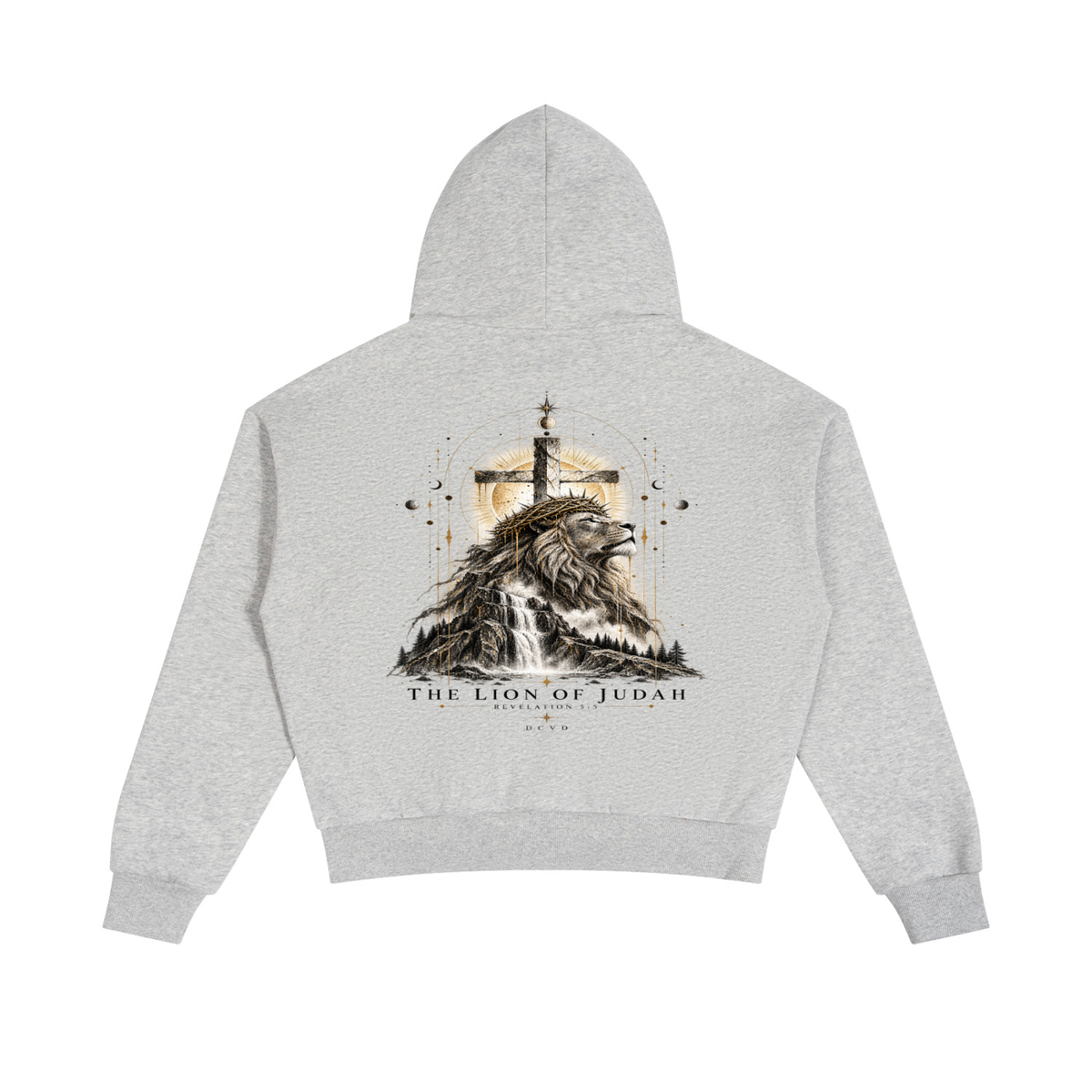 Unisex Boxy Fleece Piping Full Zip Hoodie REVELATIONS 5:5