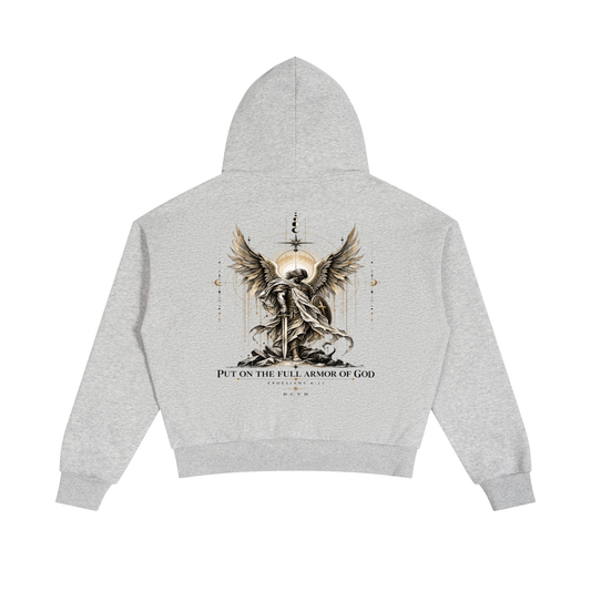 Unisex Boxy Fleece Piping Full Zip Hoodie EPHESIANS 16:11