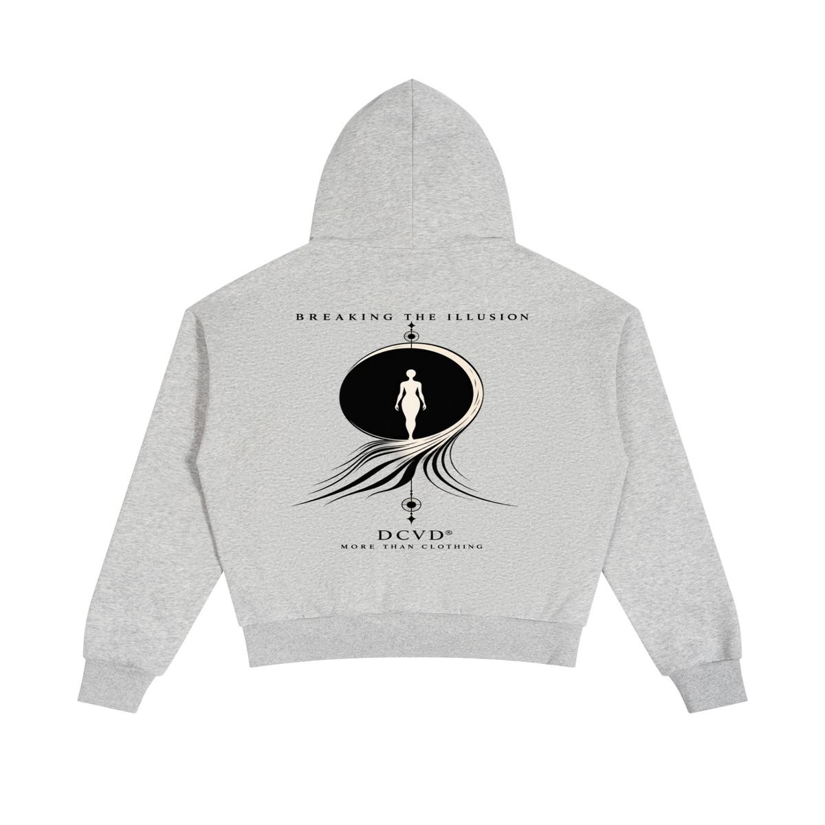 Unisex Boxy Fleece Piping Full Zip Hoodie BREAK THE ILLUSION
