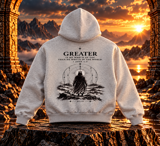 Unisex Boxy Fleece Piping Full Zip Hoodie 1 JOHN 4:4