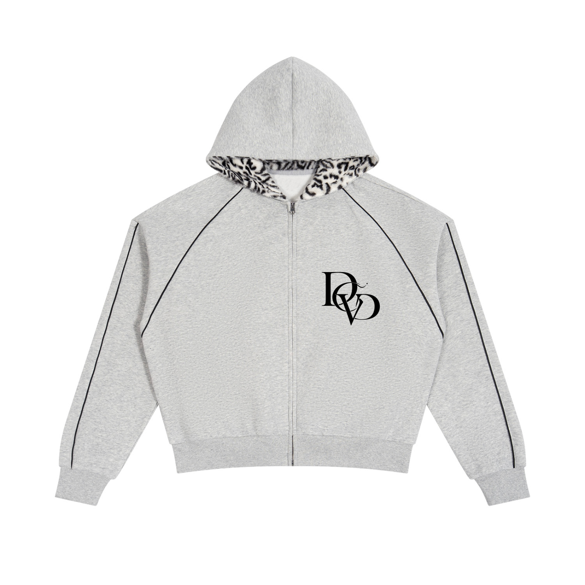 Unisex Boxy Fleece Piping Full Zip Hoodie  JOHN 1:5