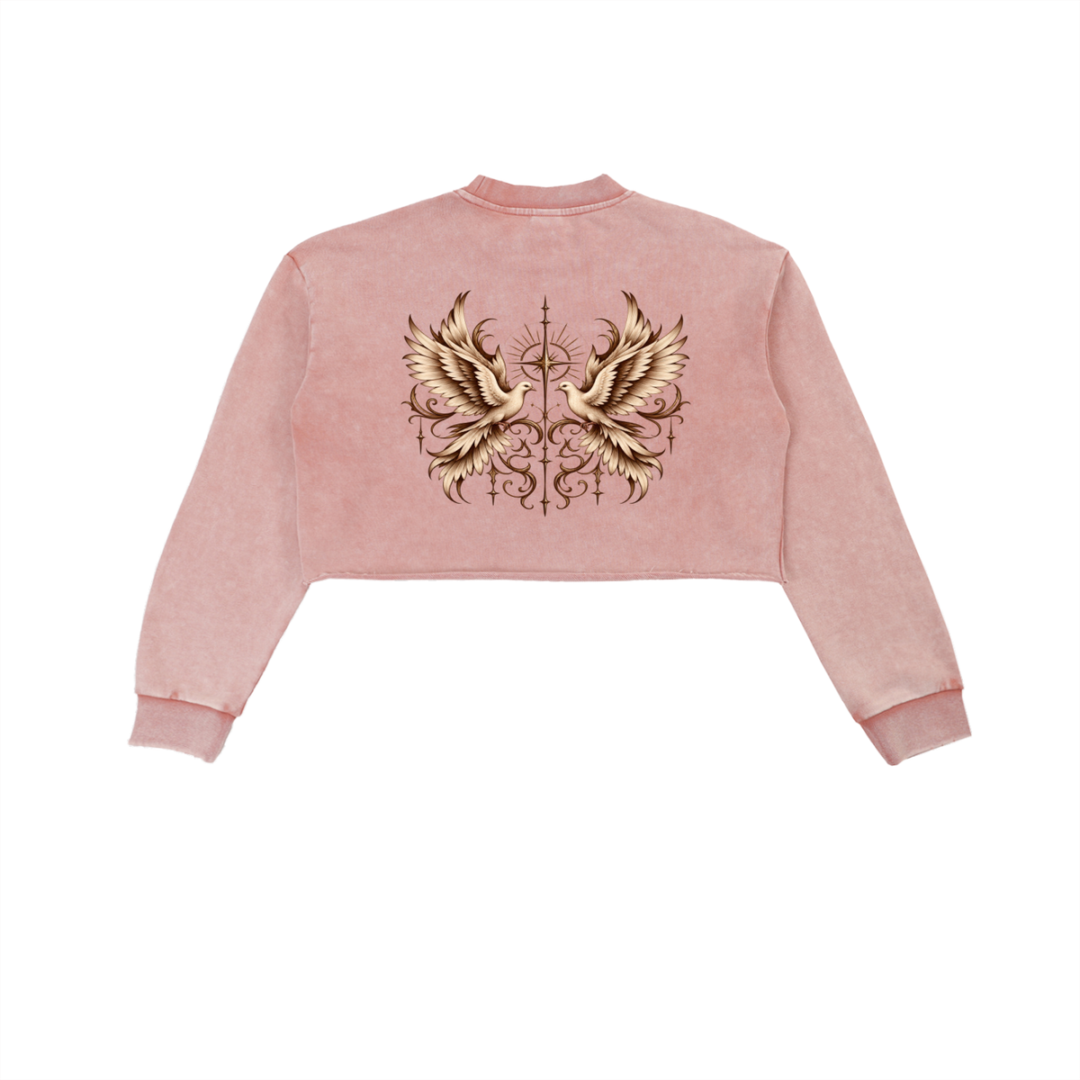 Snow Washed Raw Edge Cropped Sweatshirt But, God