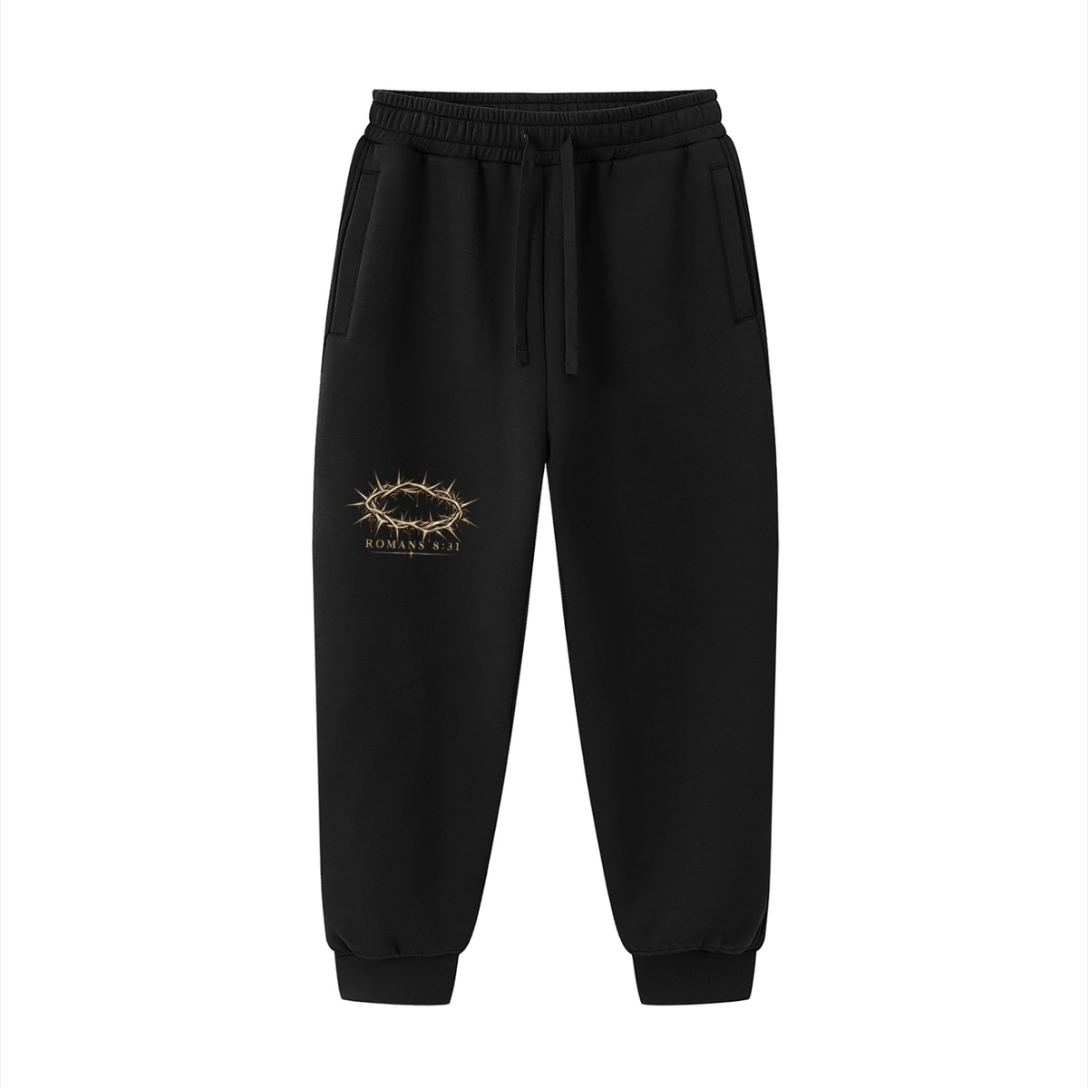 Essential Drawstring Jogged Sweatpants ROMANS 8:31
