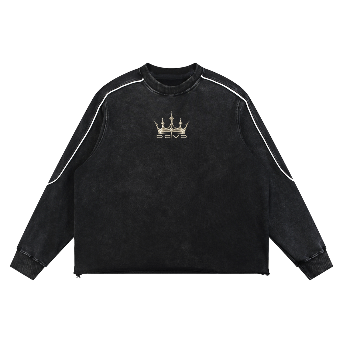 Mineral Wash Piping Raw Hem Sweatshirt