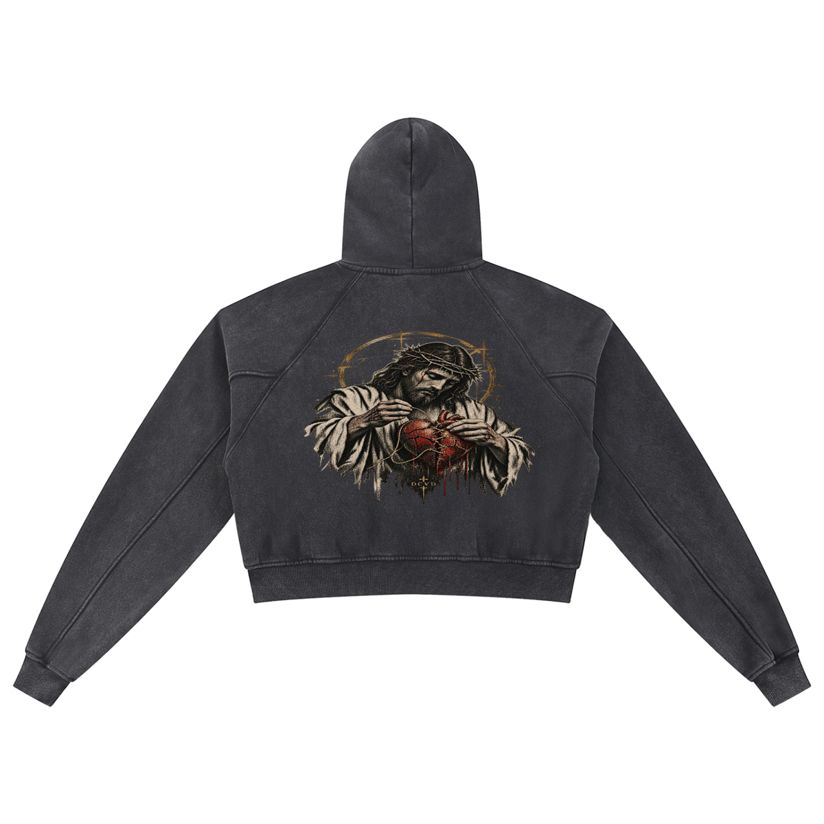 Snow Washed Cropped Hoodie HEALEDHEART