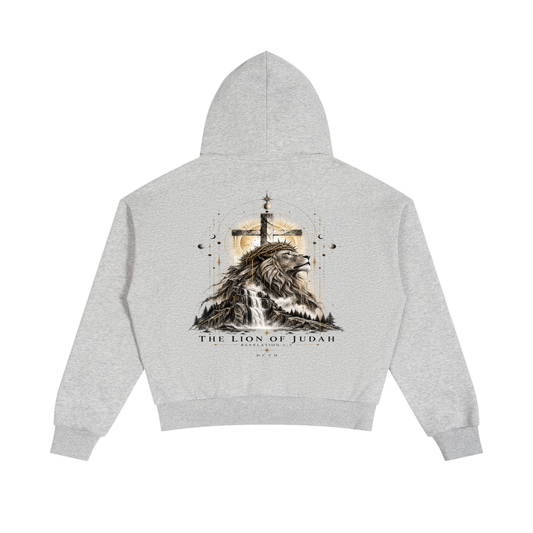 Unisex Boxy Fleece Piping Full Zip Hoodie  REVELATIONS 5:5