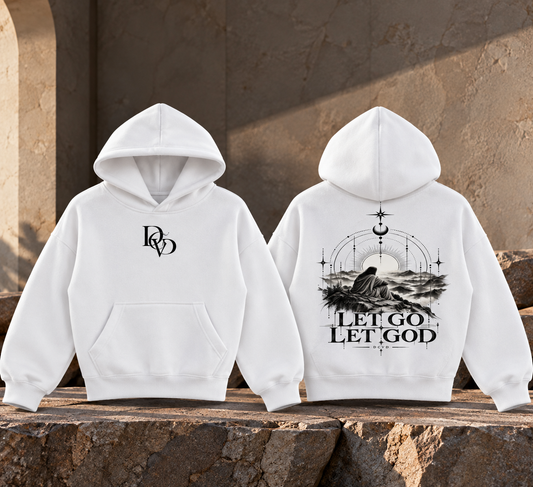 Essential Cropped Hoodie LET GO , LET GOD