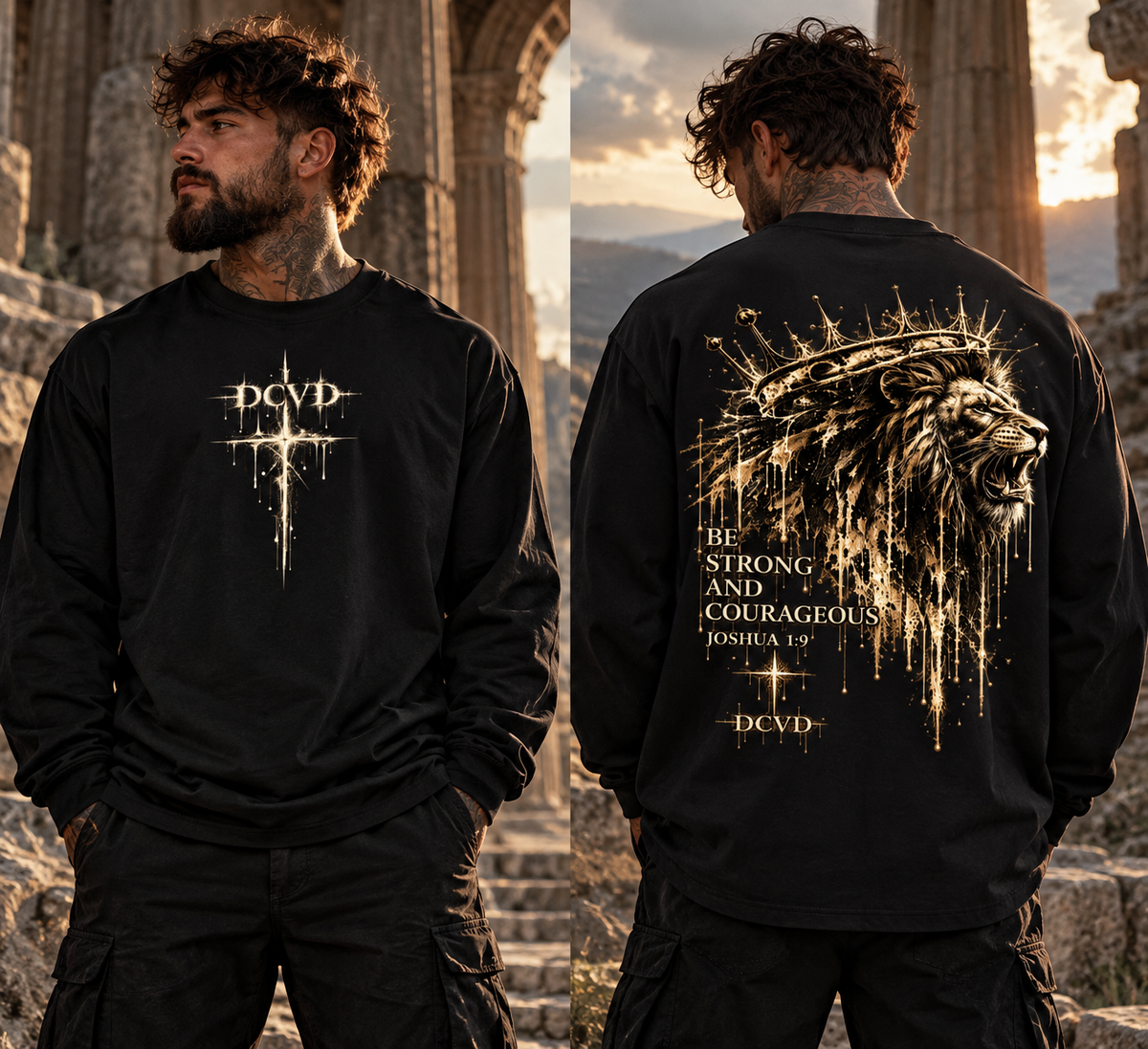 Essential Crewneck Long-Sleeve T-Shirt Joshua 1:9