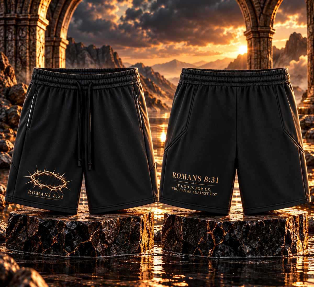 Men's Drawstring Active Shorts ROMANS 8:31