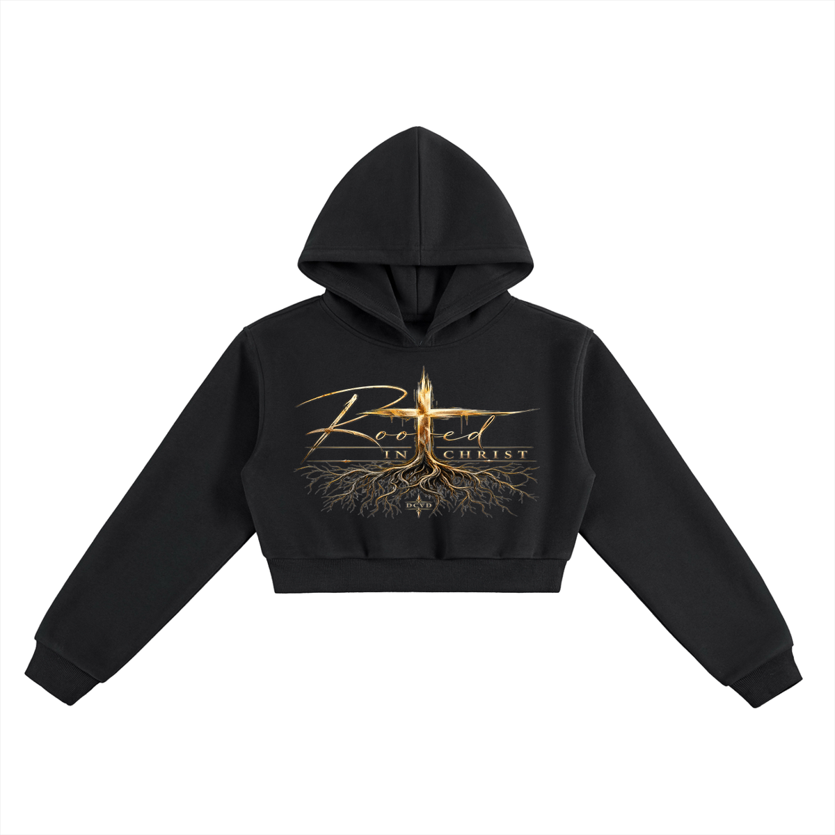 Essential Cropped Hoodie ROOTED THROUGH CHRIST