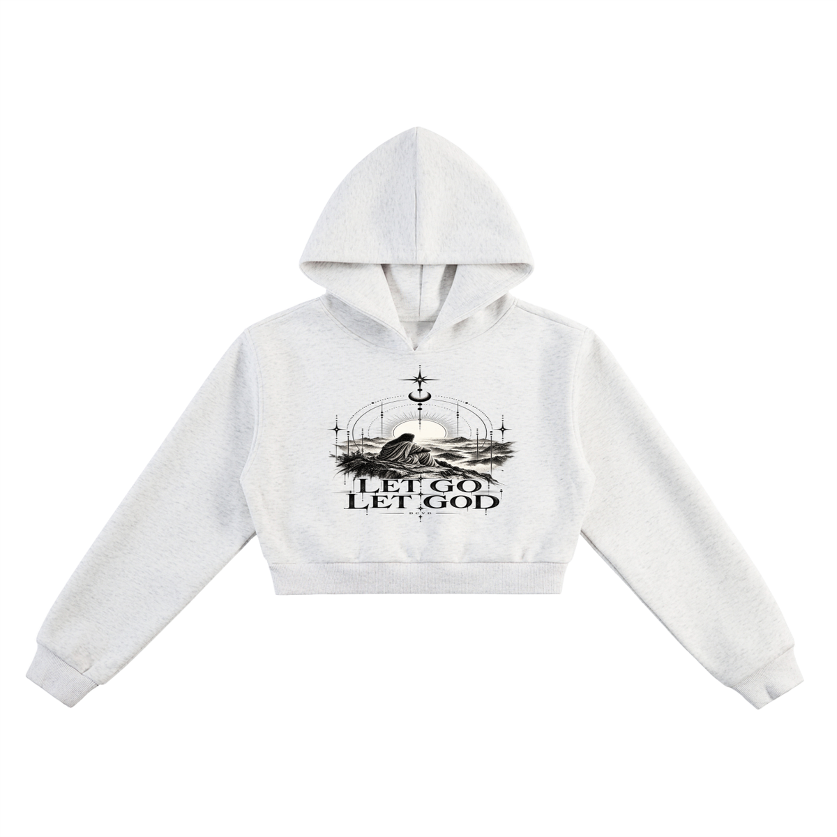 Essential Cropped Hoodie LET GO , LET GOD