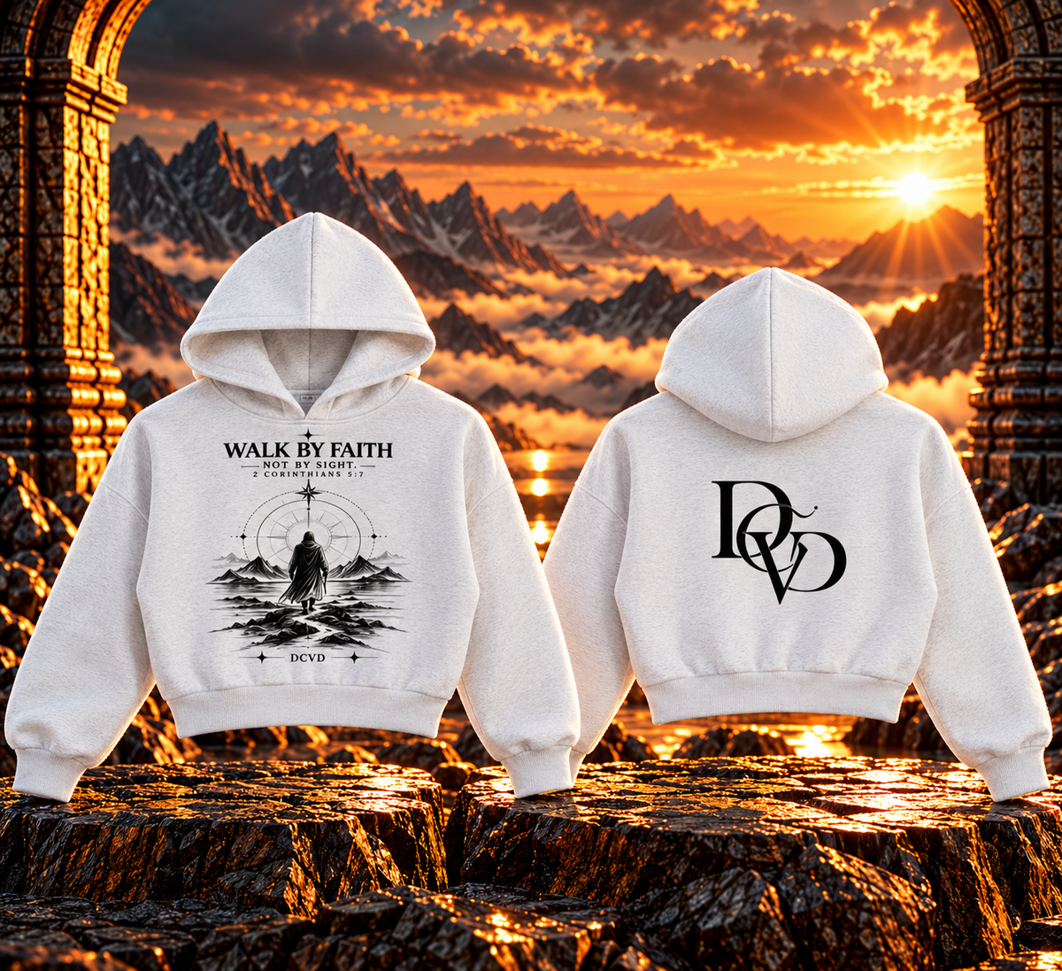 Essential Cropped Hoodie 2 CORINTHIANS 5:7