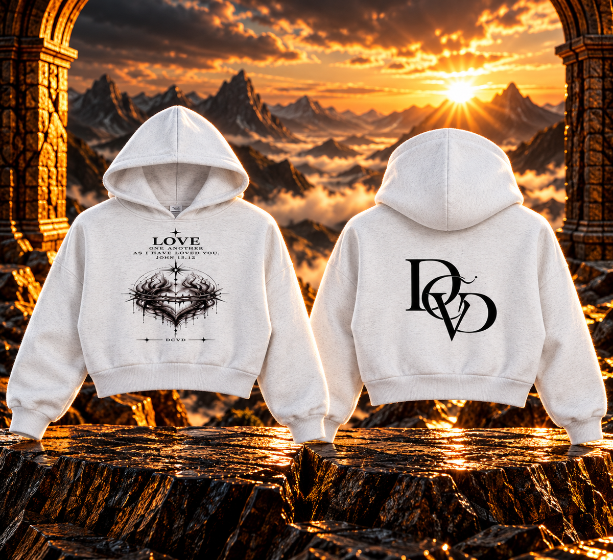 Essential Cropped Hoodie JOHN 15:12