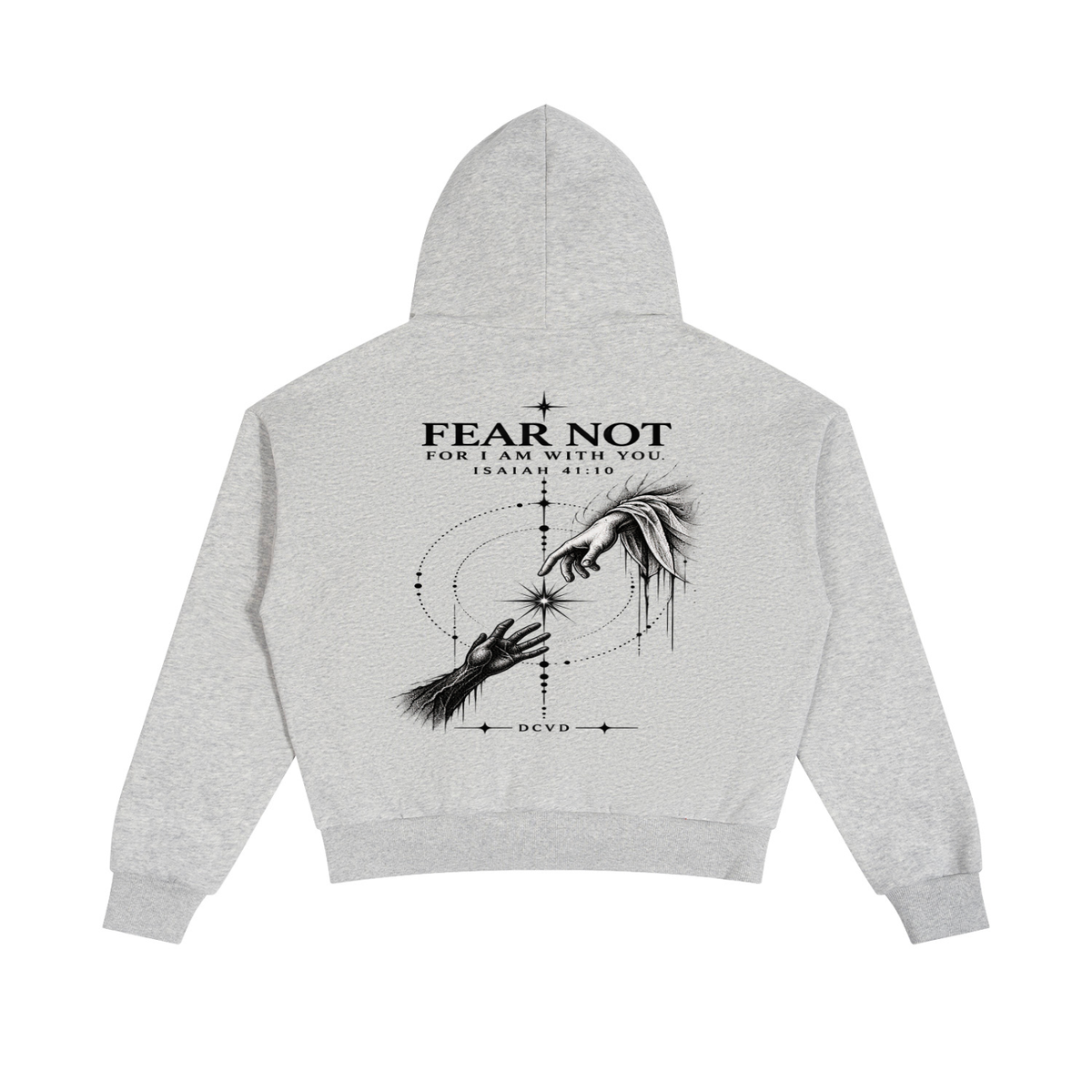 Unisex Boxy Fleece Piping Full Zip Hoodie  ISAIAH 41:10
