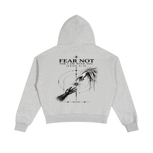Unisex Boxy Fleece Piping Full Zip Hoodie  ISAIAH 41:10