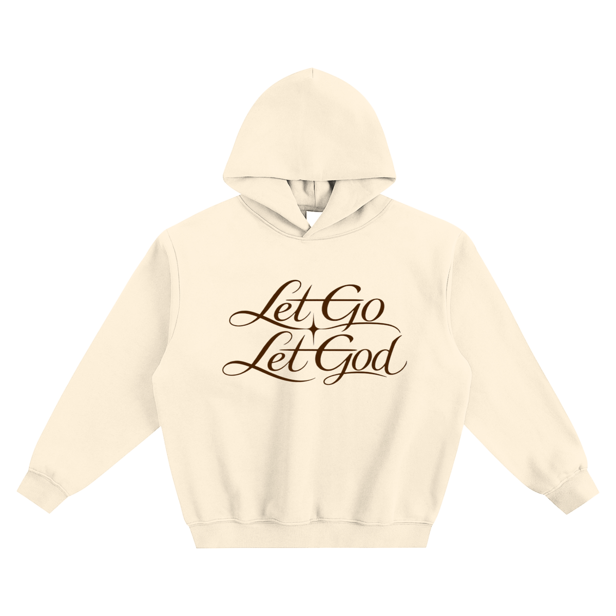 Fleeced Boxy Hoodie Let Go Let God