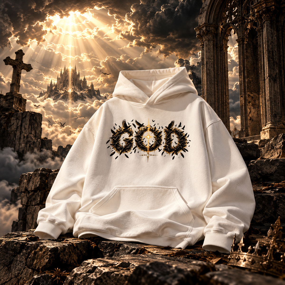 Oversize Fleeced Hoodie Thousand Black Birds Vision