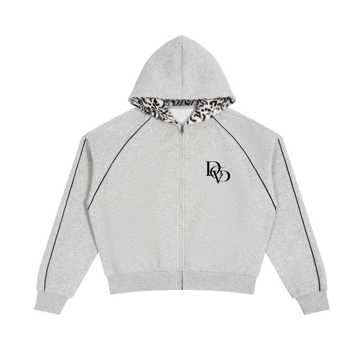 Unisex Boxy Fleece Piping Full Zip Hoodie JOHN 15:12