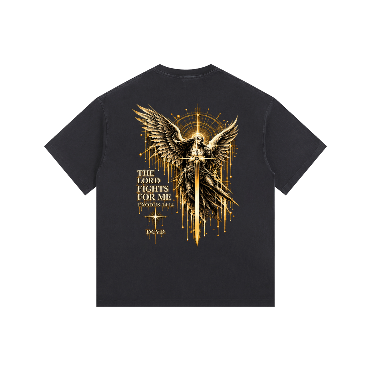 Vintage Washed Oversized Cotton T-Shirt EXODUS 14:14