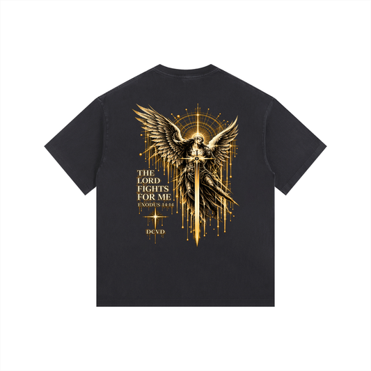 Vintage Washed Oversized Cotton T-Shirt EXODUS 14:14