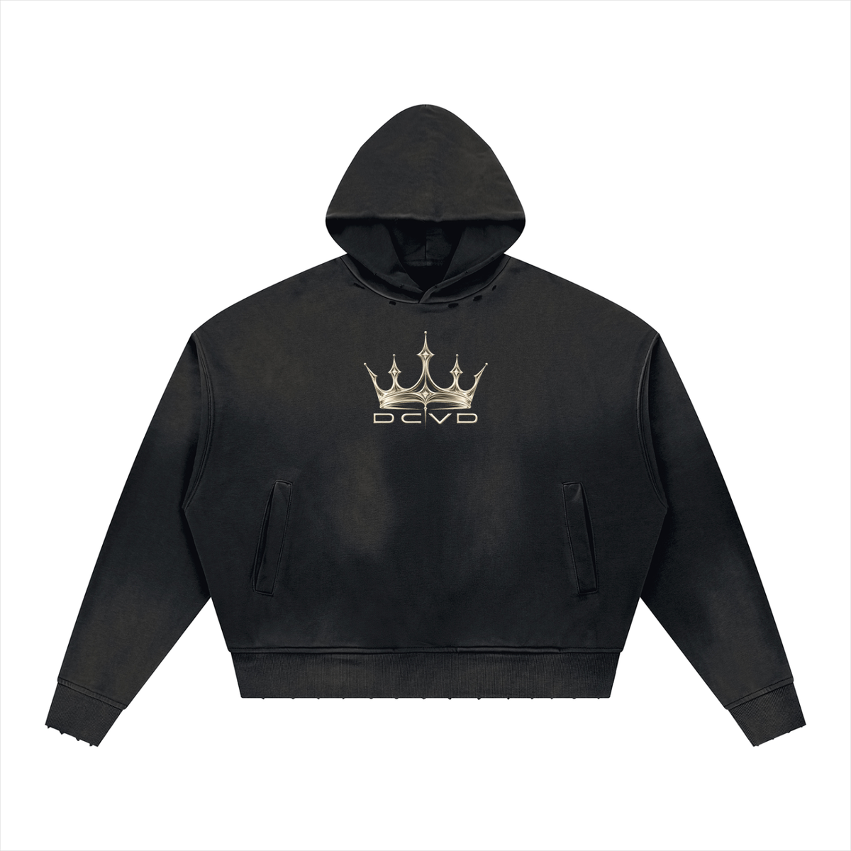 Unisex Sunfade Distressed Boxy Hoodie ROMANS 8:28