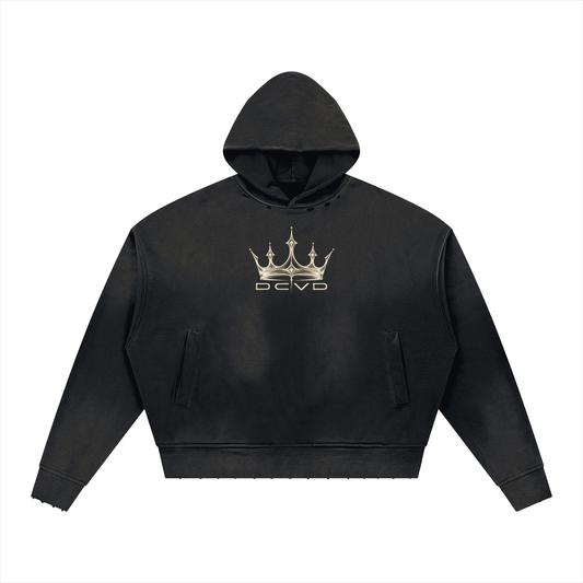 Unisex Sunfade Distressed Boxy Hoodie ROMANS 8:28