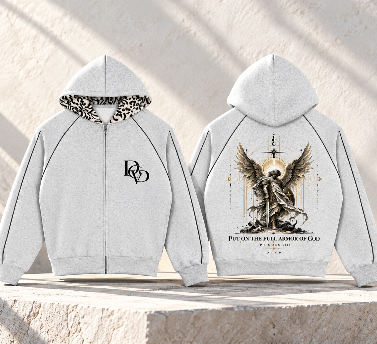 Unisex Boxy Fleece Piping Full Zip Hoodie  EPHESIANS 16:11