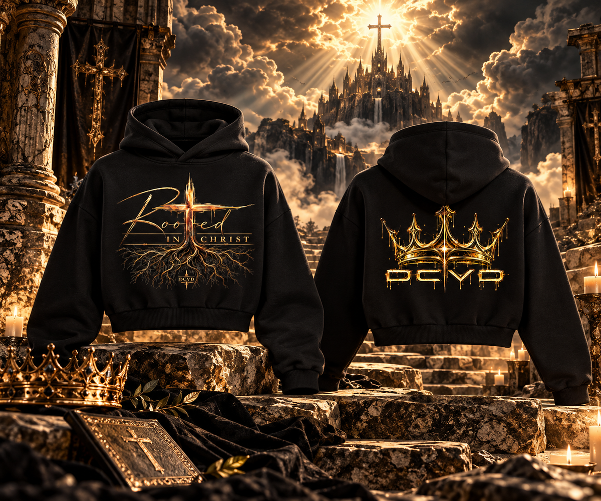 Essential Cropped Hoodie ROOTED THROUGH CHRIST