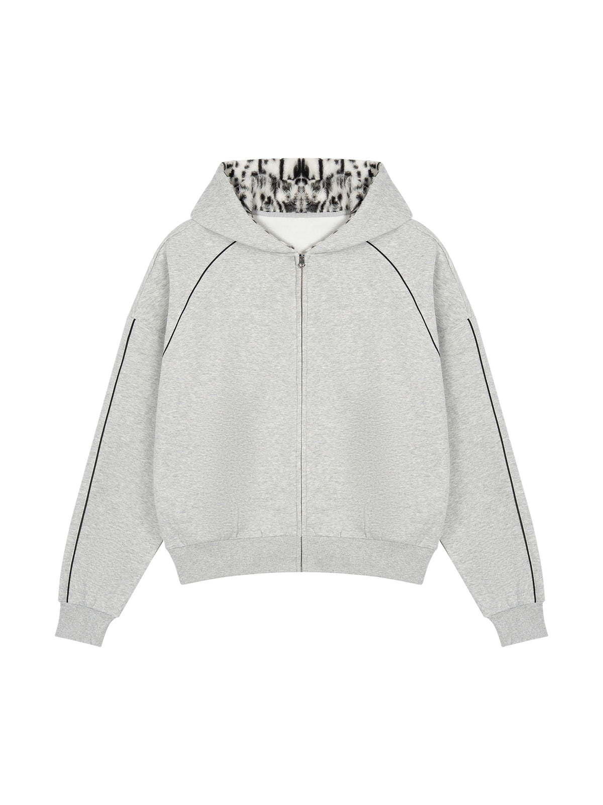 Unisex Boxy Fleece Piping Full Zip Hoodie 1 JOHN 4:4